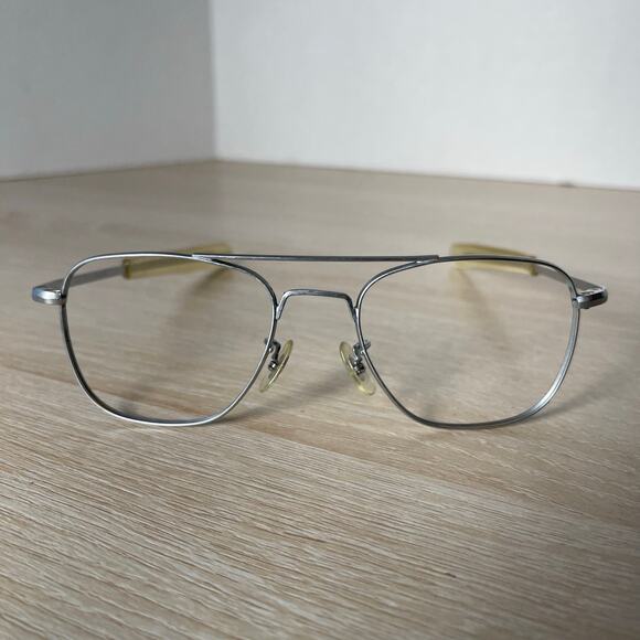 Randolph Engineering Aviator Sunglasses 5 1/2 Matte Chrome Frames Only - Picture 2 of 10